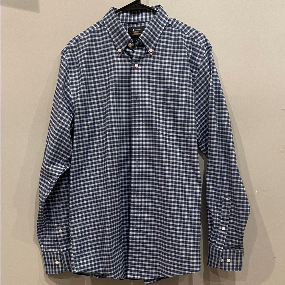 Men’s Navy Plaid Shirt medium like new